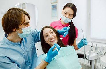 The girl on reception at the dentist